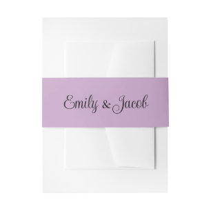 Lilac Personalised Invitation Belly Band