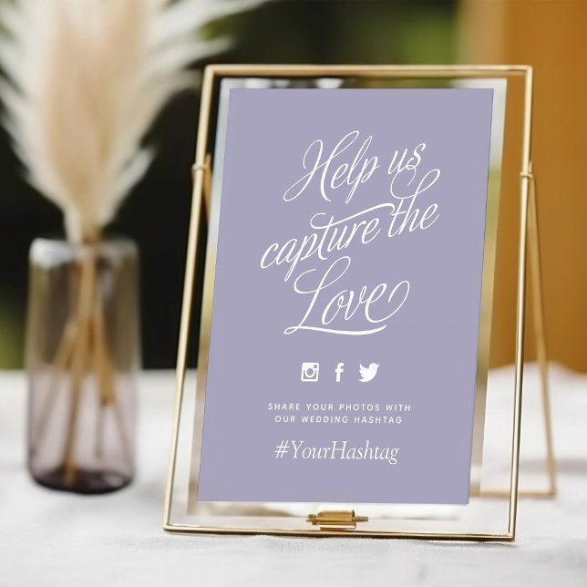 Lilac Personalised Wedding Hashtag Sign (Creator Uploaded)