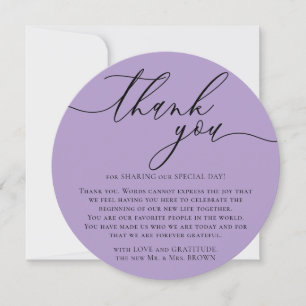 Lilac Photo Special Day Celebration Thank You Holiday Card