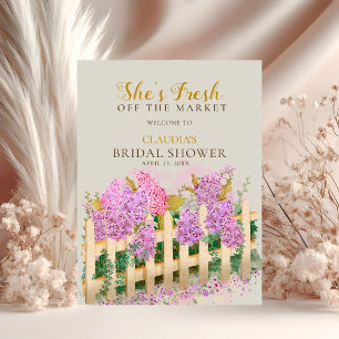Lilac Picket Fence She's Fresh Bridal Shower   Invitation