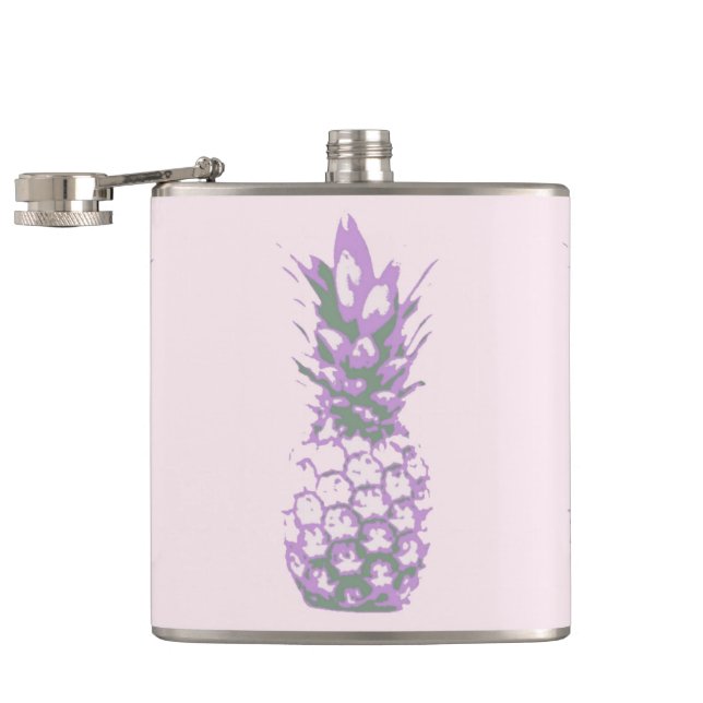 Lilac pineapple hip flask (Opened)