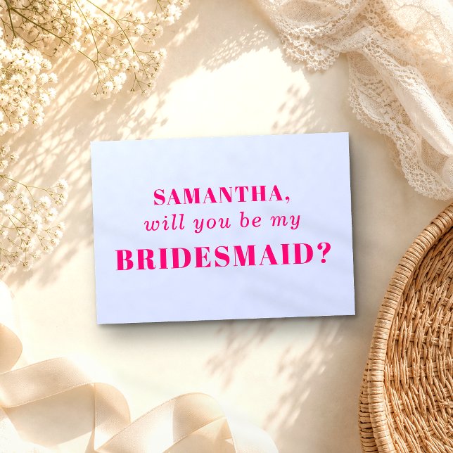 Lilac Pink be my bridesmaid Invitation (Creator Uploaded)