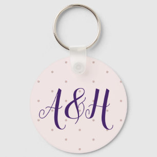 Lilac Pink Girly Modern Name Monogram Template Key Ring