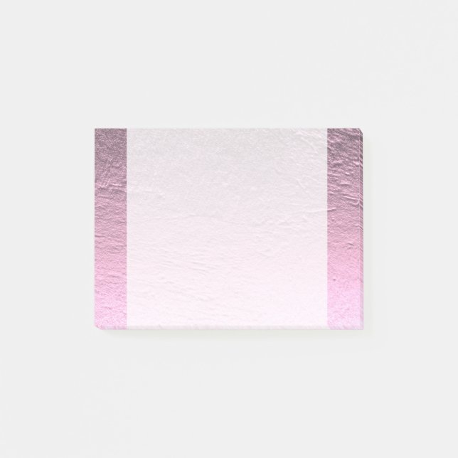 Lilac pink gradient aluminium grunge post-it notes (Front)