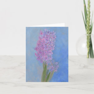 Lilac Pink Hyacinth Flower painting Note Card
