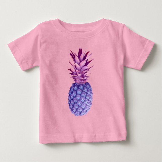 Lilac & Pink Pineapple Baby T-Shirt (Front)