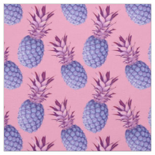 Lilac & Pink Pineapples Pattern Fabric
