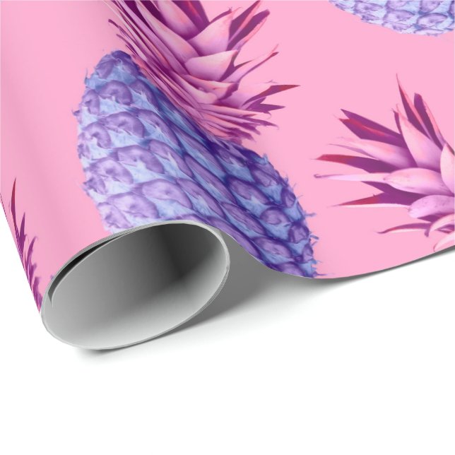 Lilac & Pink Pineapples Pattern   Wrapping Paper (Roll Corner)