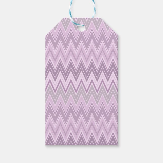 Lilac, pink , zigzag gift tags (Front)
