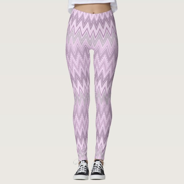 Lilac, pink , zigzag leggings (Front)