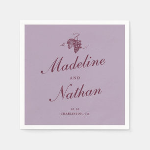 Lilac Plum Grape Monogram Wedding Napkins