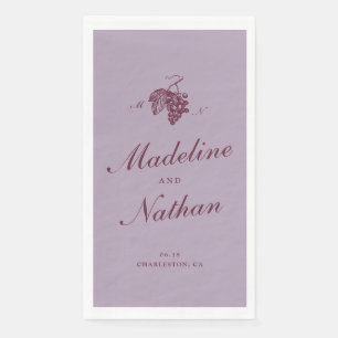 Lilac Plum Vineyard Wedding Guest Towels Napkin