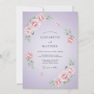Lilac Poetic Spring Wedding Invitation