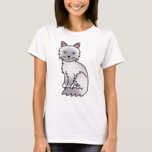 Lilac Point Birman / Ragdoll Cute Cartoon Cat T-Shirt