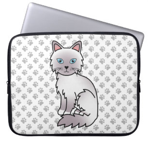 Lilac Point Birman / Ragdoll Cute Cat & Paws Laptop Sleeve