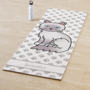 Lilac Point Birman / Ragdoll With Paws & Name Yoga Mat