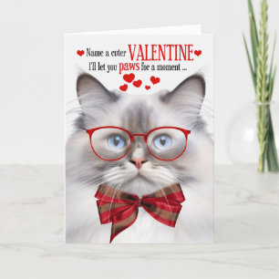 Lilac Point Ragdoll Cat Valentine Feline Humour Holiday Card