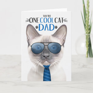 Lilac Point Siamese Cat Father's Day One Cool Cat Holiday Card