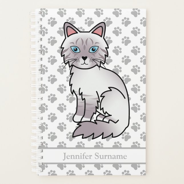 Lilac Point Tabby Birman/Ragdoll And Paws & Text Planner (Front)