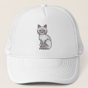 Lilac Point Tabby Birman / Ragdoll Cartoon Cat Trucker Hat