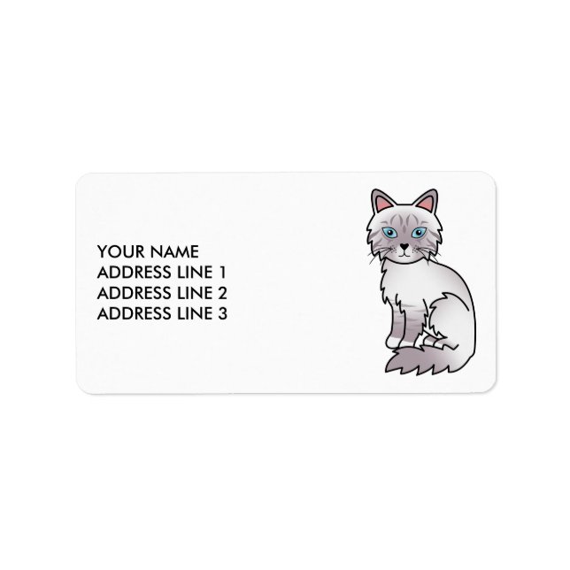 Lilac Point Tabby Birman / Ragdoll & Custom Text Label (Front)