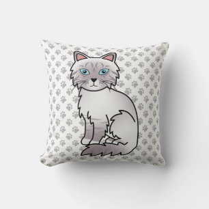 Lilac Point Tabby Birman / Ragdoll Cute Cat & Paws Cushion