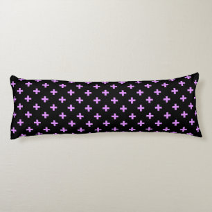 Lilac polka crosses on black body cushion
