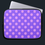 Lilac polka dots on periwinkle laptop sleeve<br><div class="desc">Lilac polka dots on periwinkle</div>