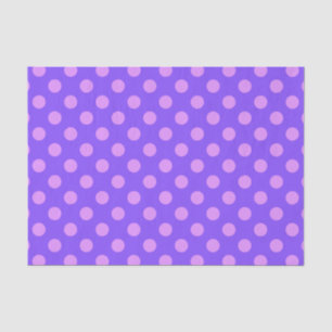 Lilac polka dots on periwinkle tissue paper