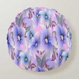 Lilac Poppies Round Cushion