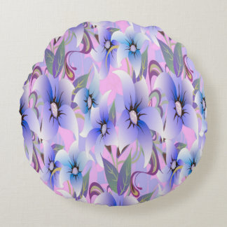 Lilac Poppies Round Cushion