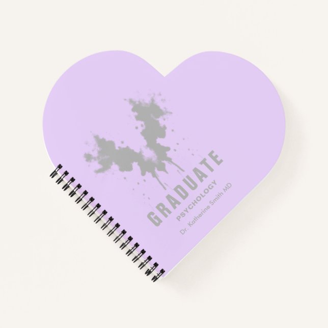   Lilac Psychology Gray Rorschach Test Design Pers Notebook (Front)