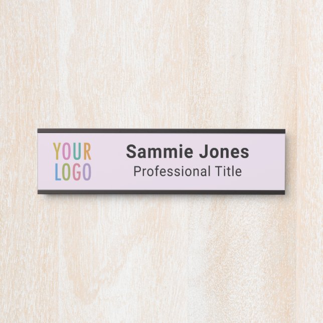 Lilac Purple 2x8 Hanging Name Plate for Office (Front)