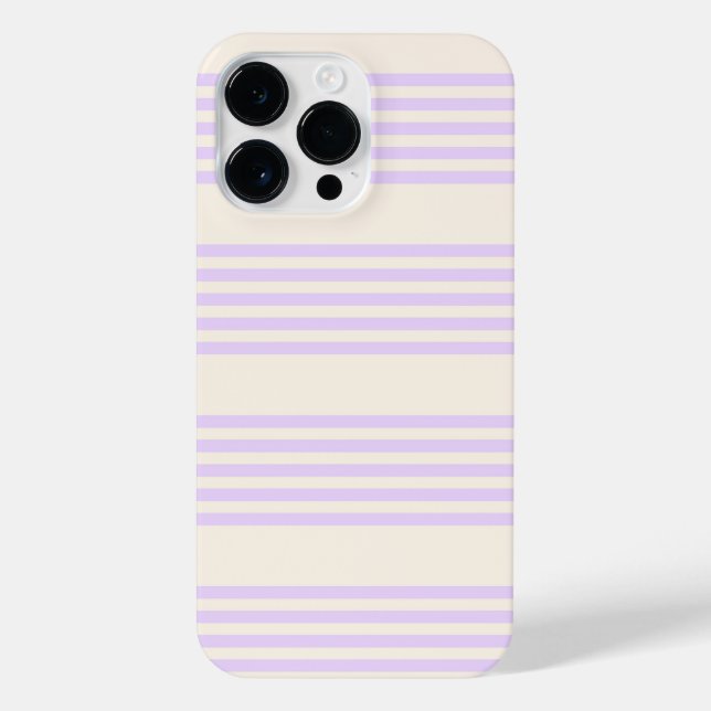 Lilac purple and beige five stripes pattern iPhone case (Back)