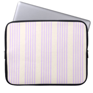 Lilac purple and beige five stripes pattern laptop sleeve