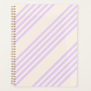 Lilac purple and beige five stripes pattern planner