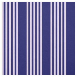 Lilac purple and navy blue five stripes pattern fabric
