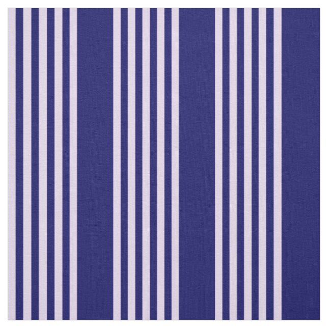 Lilac purple and navy blue five stripes pattern fabric (Swatch)