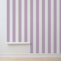 Lilac Purple and White Bold Vertical Stripes