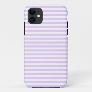 Lilac purple and white candy stripes iPhone 11 case