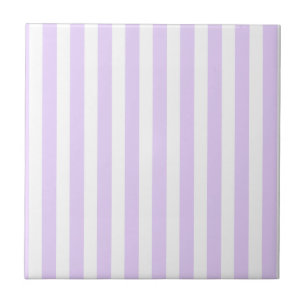 Lilac purple and white candy stripes ceramic tile