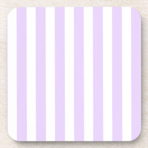 Lilac purple and white candy stripes coaster