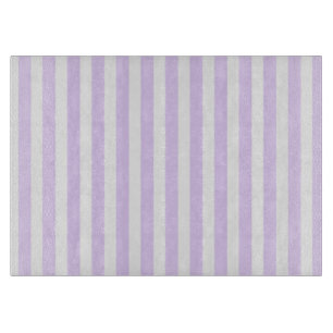 Lilac purple and white candy stripes cutting board