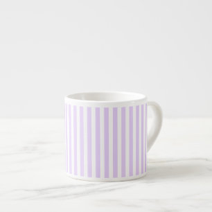 Lilac purple and white candy stripes espresso cup