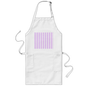 Lilac purple and white candy stripes long apron