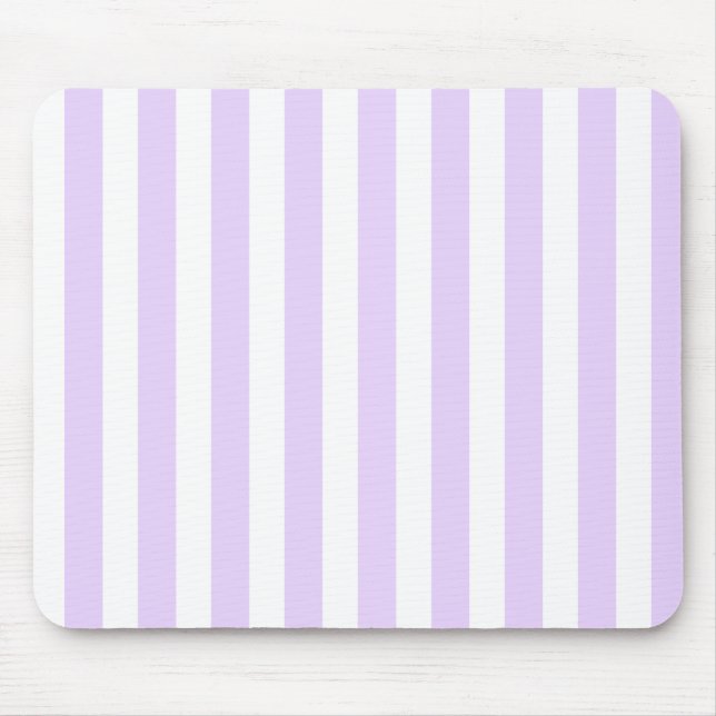 Lilac purple and white candy stripes mouse pad (Front)