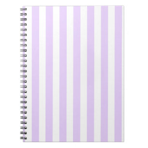 Lilac purple and white candy stripes notebook