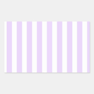 Lilac purple and white candy stripes rectangular sticker