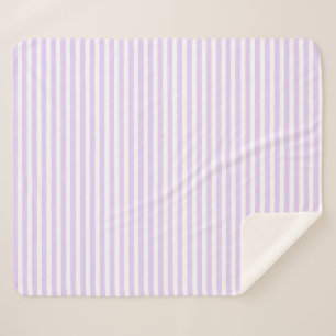 Lilac purple and white candy stripes sherpa blanket