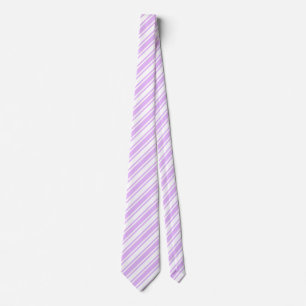 Lilac purple and white candy stripes tie